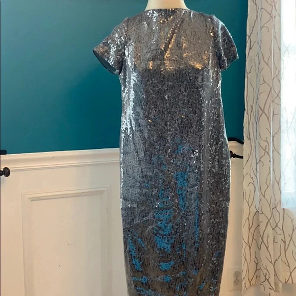 Ralph Lauren gray sequin dress 2 - Picture 2 of 5